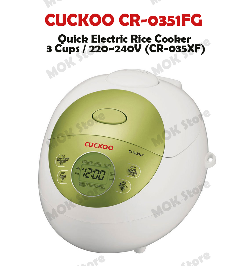 CUCKOO CR0351FG Quick Electric Rice Cooker 3 Cups / 220240V (CR035XF
